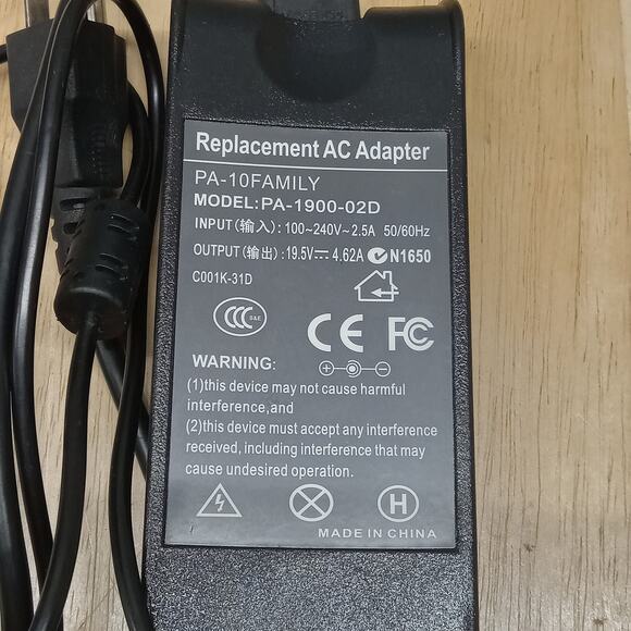 Replacement AC 19.5V PA-10 FamilyAdapter Charger PA-1900-02D - Picture 2 of 5